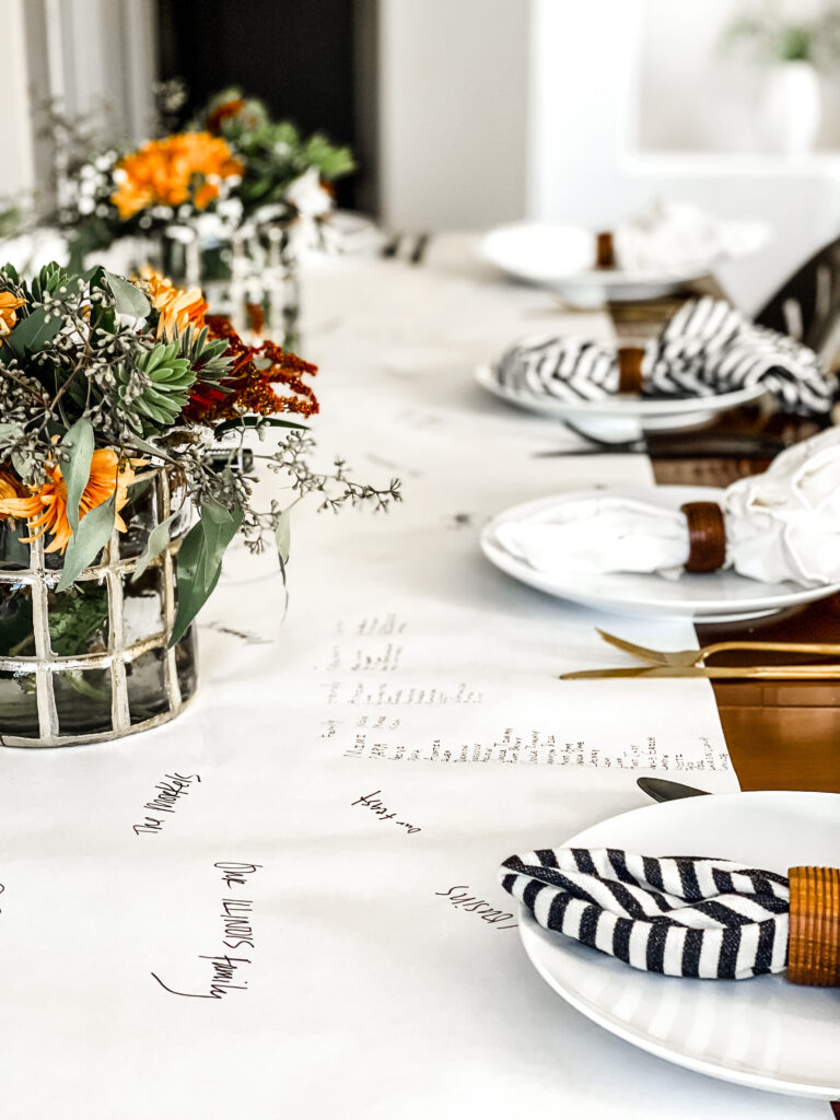 DIY Thankful Table Runner // Easy & Budget-friendly Thanksgiving Table Idea  - This is our Bliss