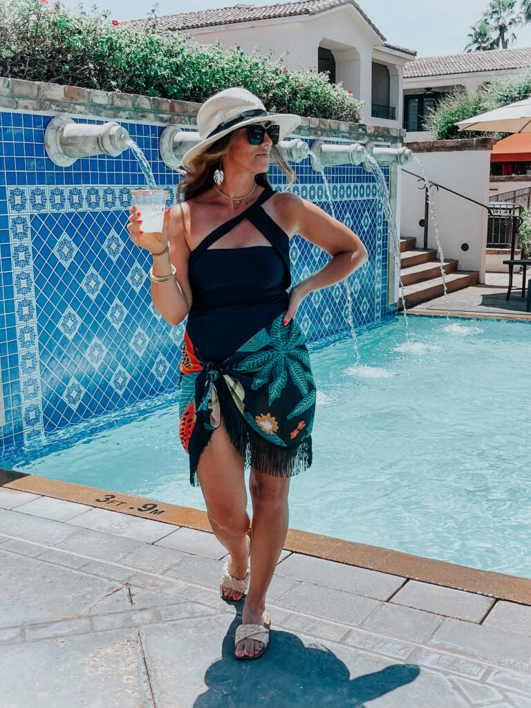 colorful fringe sarong swim cover-up - vacation dress - Vacation Outfit Ideas from Amazon - what to pack for Vacation - This is our Bliss #vacationoutfits #vacationdress #amazonfashion #swimcoverup #amazonswim
