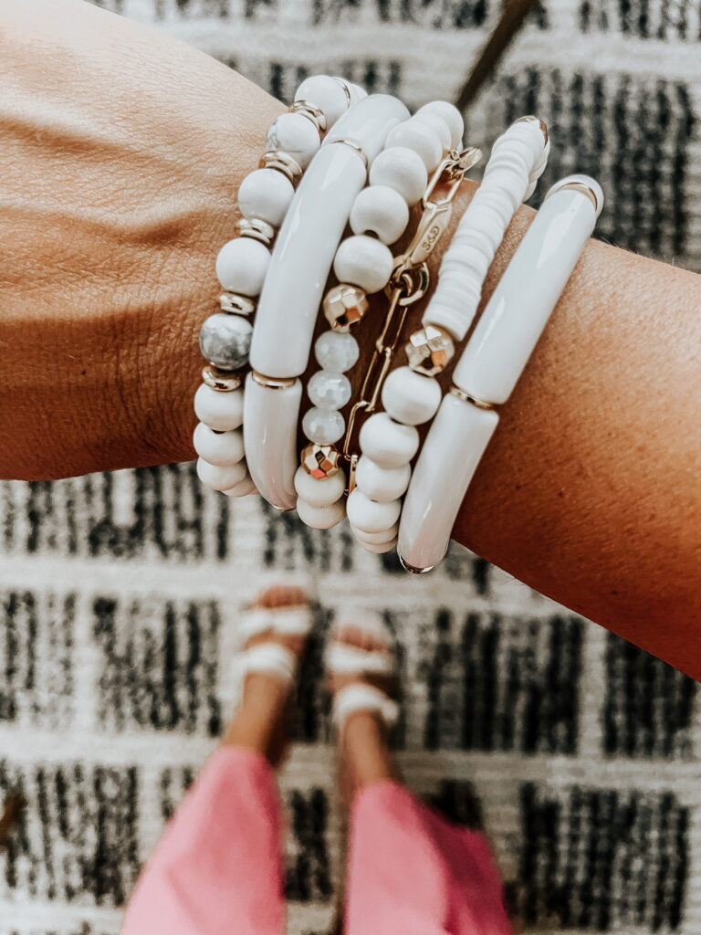 white bracelet stack - This is our Bliss - amazon favorite purchases -#amazonfashion