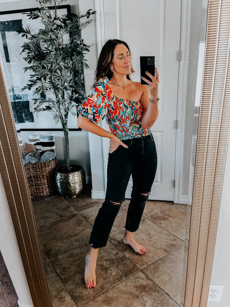 Amazon one shoulder blouse - August Amazon Haul - This is our Bliss