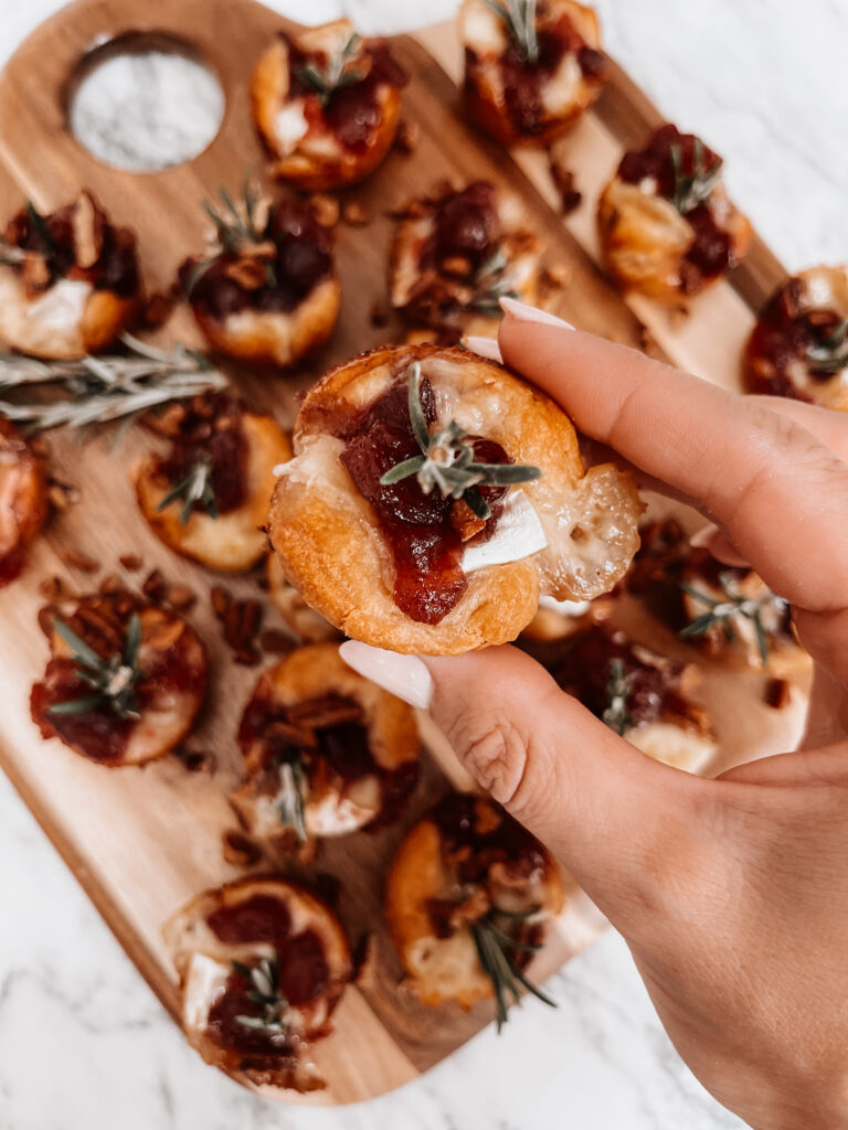 How to make cranberry baked brie bites for Thanksgiving appetizer - This is our Bliss