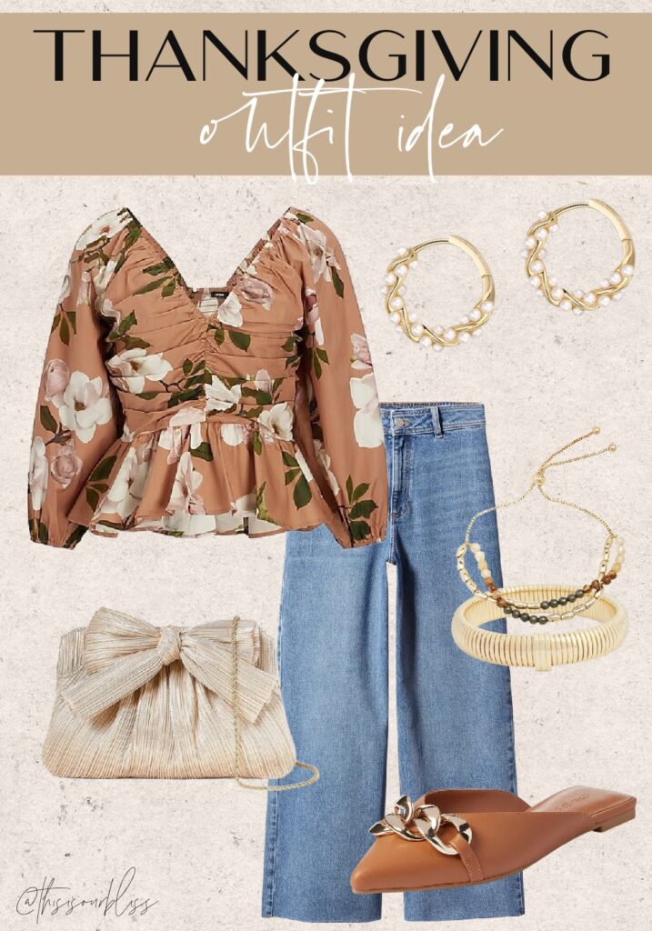 Thanksgiving outfit idea - blouse & jeans - What to wear for Thanksgiving - This is our Bliss